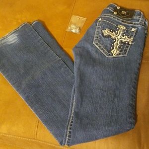 SOLD Miss Me 26 Boot Cross Bling + Button Kit